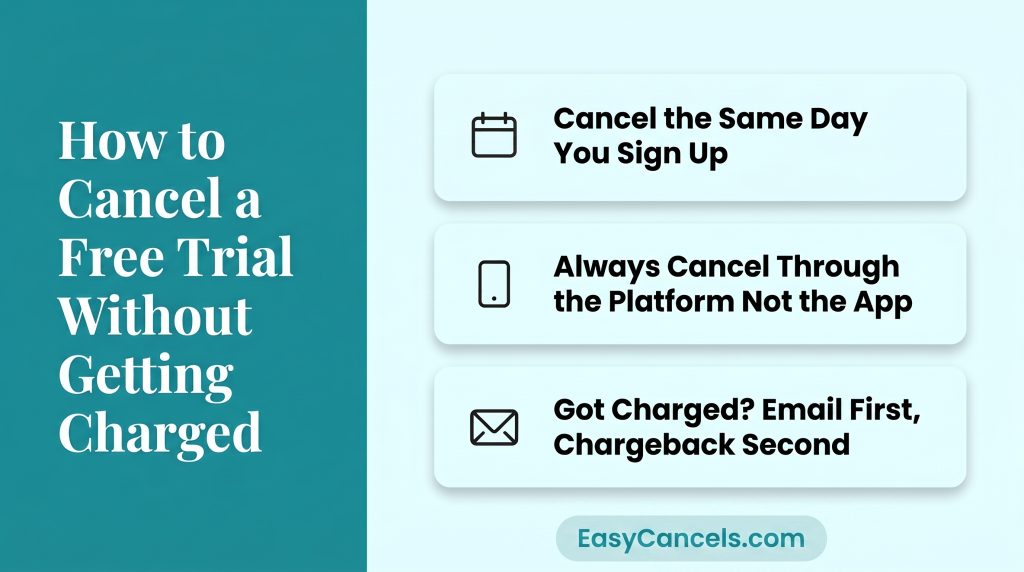 How to Cancel a Free Trial Before Being Charged Infographic