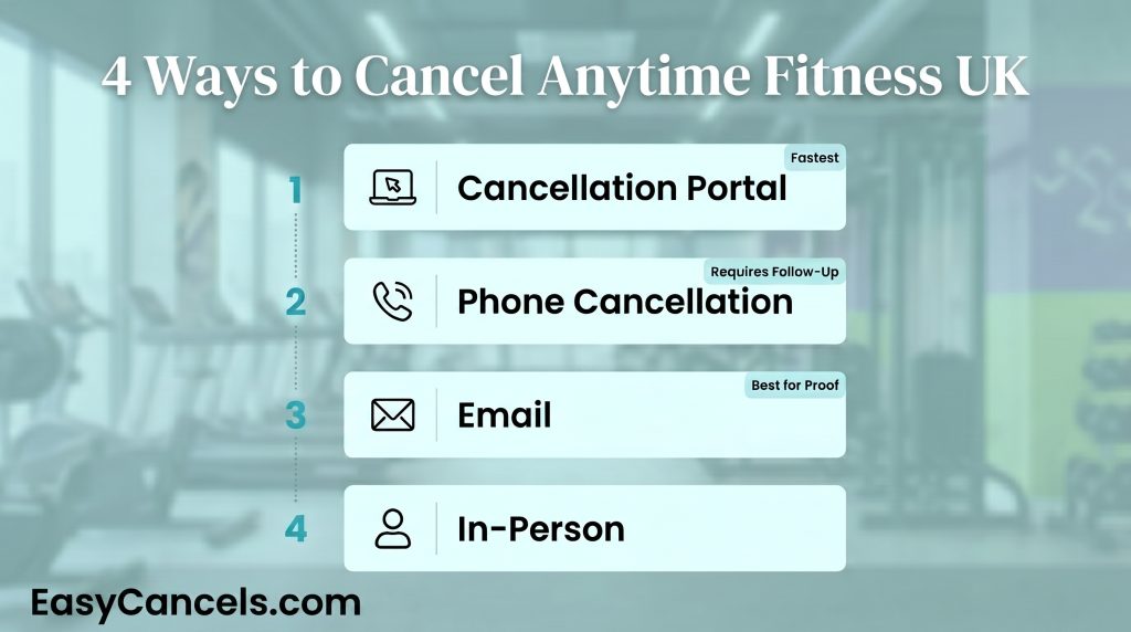 Methods to Cancel Anytime Fitness UK Membership
