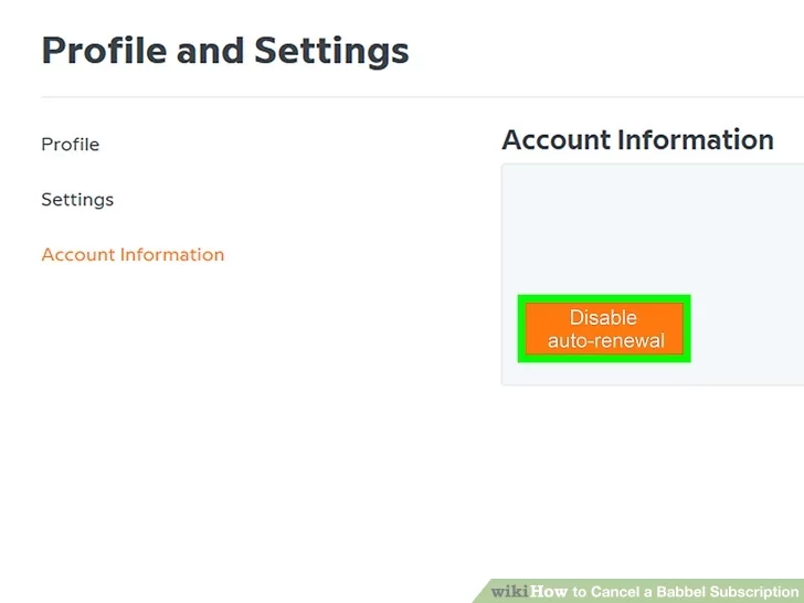 Canceling on Babbel's Website