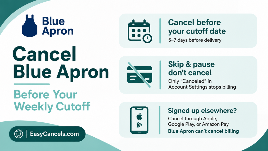 Cancel Blue Apron Before Cutoff Infographic