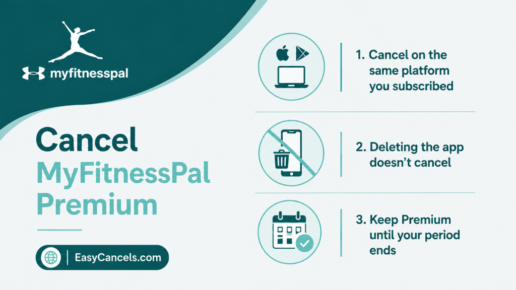 Cancel MyFitnessPal Premium Infographic